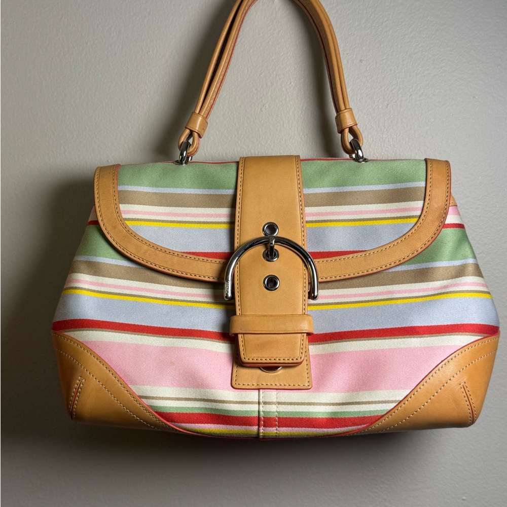 Vintage Coach SoHo Striped Multicolor Handbag
